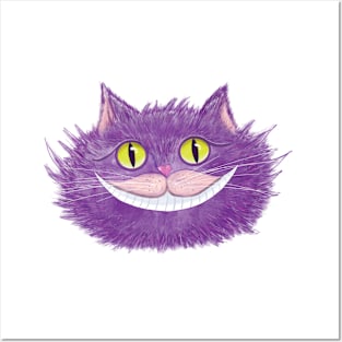 Smiling Cheshire Cat: Alice in Wonderland inspired Illustration Posters and Art